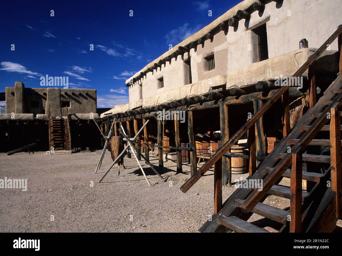 Courtyard, Bent's Old Fort National Historic Site, Colorado Stock Photo
