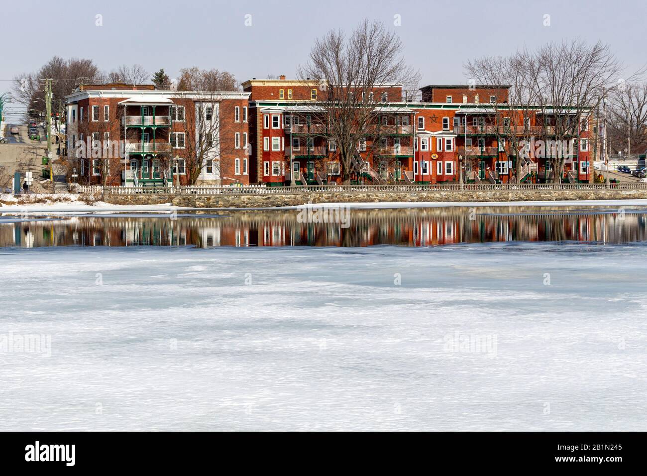 Lac des Nations, Sherbrooke, Qc. Stock Photo