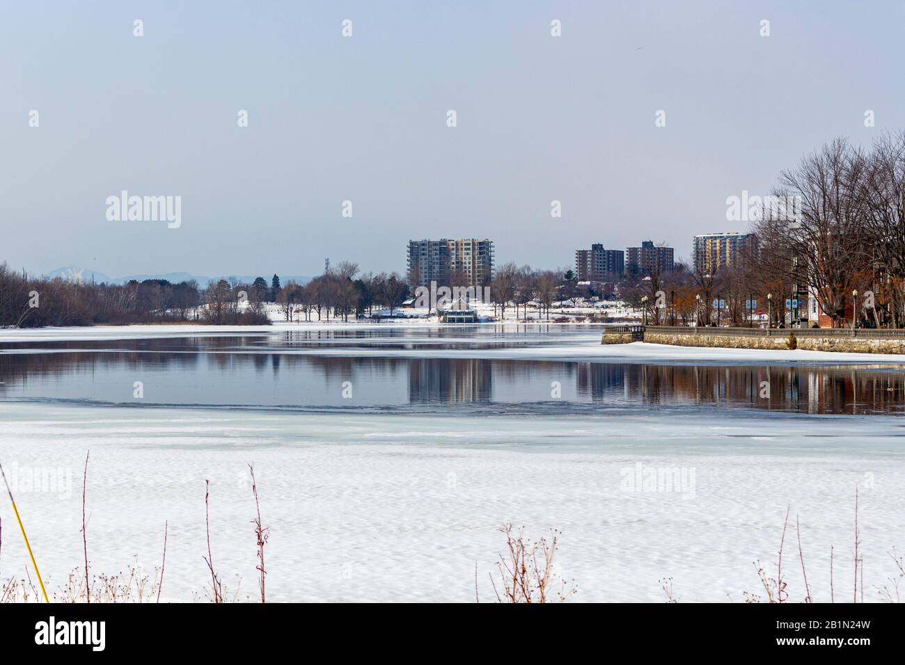 Lac des Nations, Sherbrooke, Qc. Stock Photo