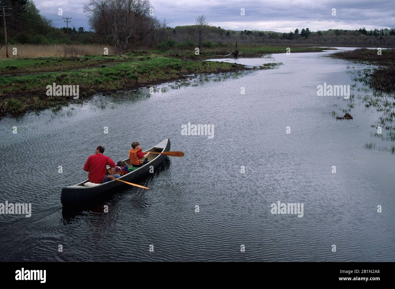 Canoeing on Bantam River, White Memorial Conservation Area, Connecticut