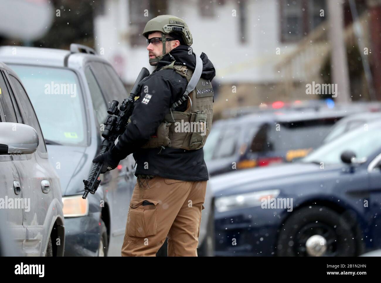 Milwaukee, USA. 26th Feb, 2020. Police and emergency officials work on the scene of an active shooter in Milwaukee, Wisconsin on Feb. 26, 2020 on West State St. and North 35th street near Molson Coors in Milwaukee. Credit: Sipa USA/Alamy Live News Stock Photo