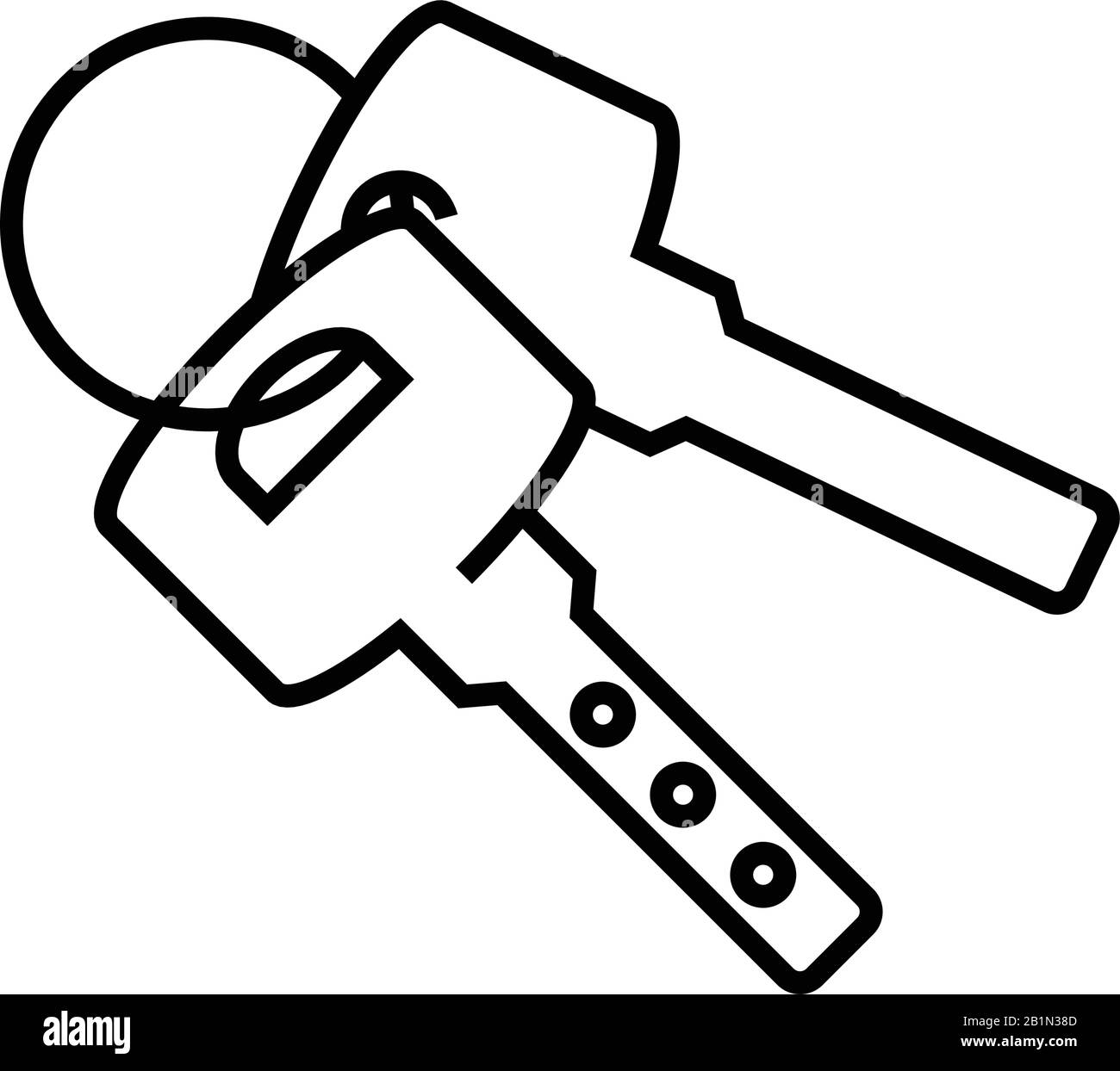 Home keys line icon, concept sign, outline vector illustration, linear symbol. Stock Vector