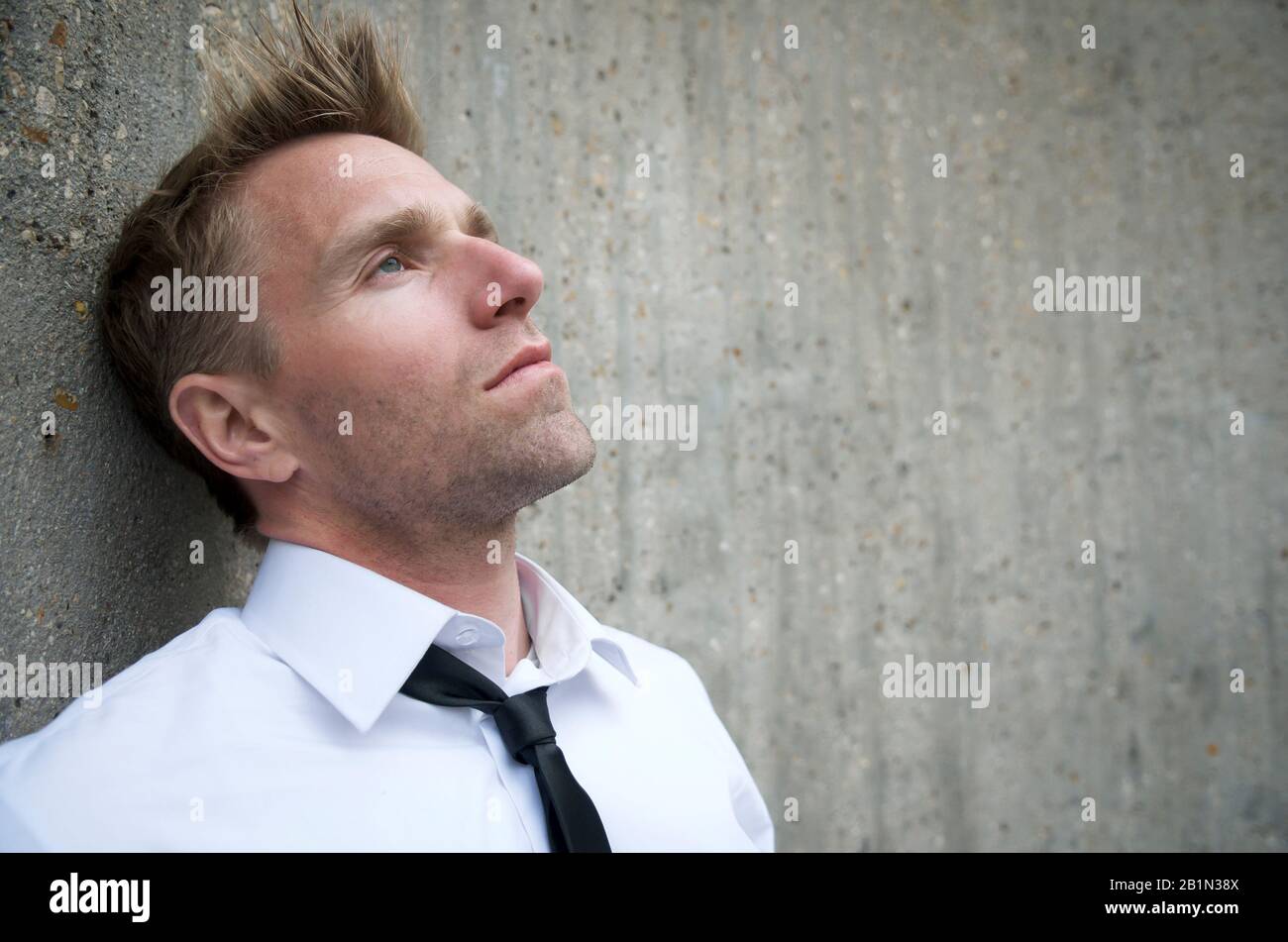 white shirt skinny black tie