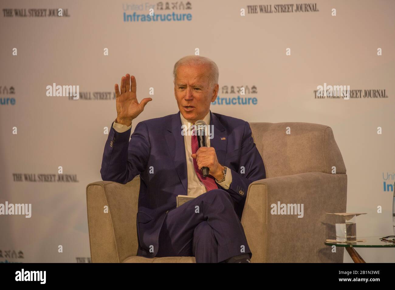 FEBRUARY 16, 2020, LAS VEGAS, NEVADA - Democratic Candidates appear at 'Infrastructure Moving America Forward Forum, features former Vice President Joe Biden Stock Photo
