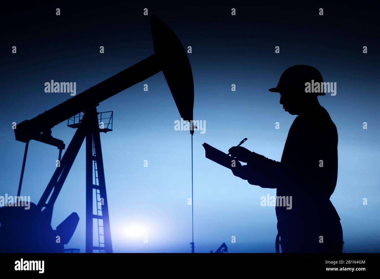 oil field, the oil workers are working Stock Photo Alamy