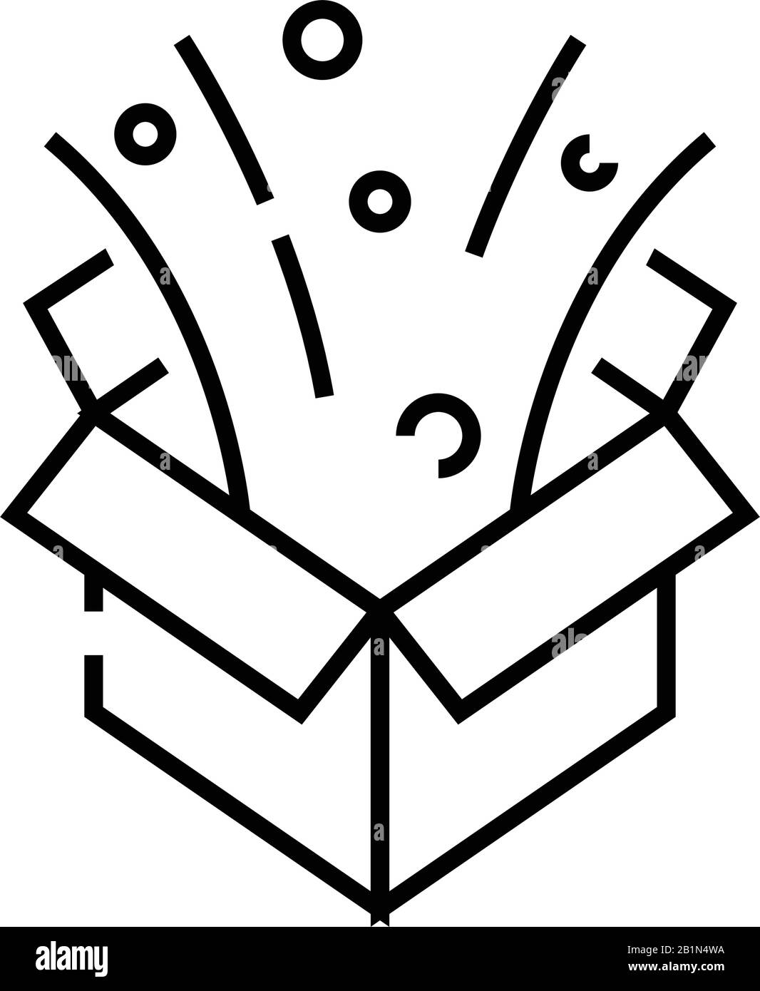 Holiday packaging line icon, concept sign, outline vector illustration ...