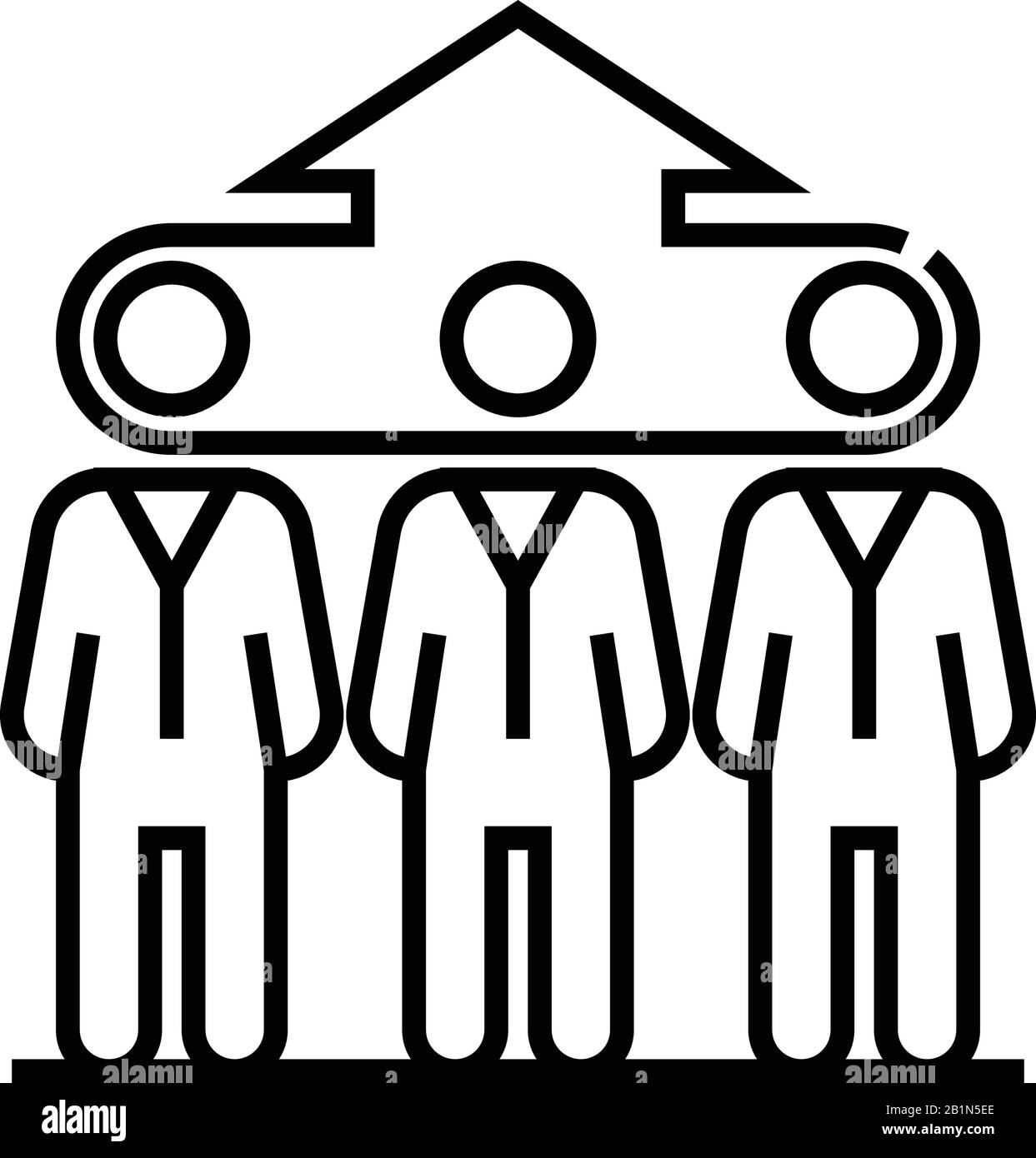 Human potential line icon, concept sign, outline vector illustration ...