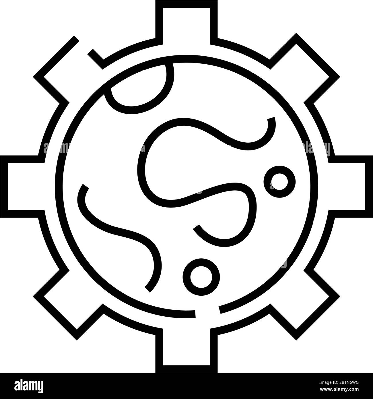 Global company line icon, concept sign, outline vector illustration ...