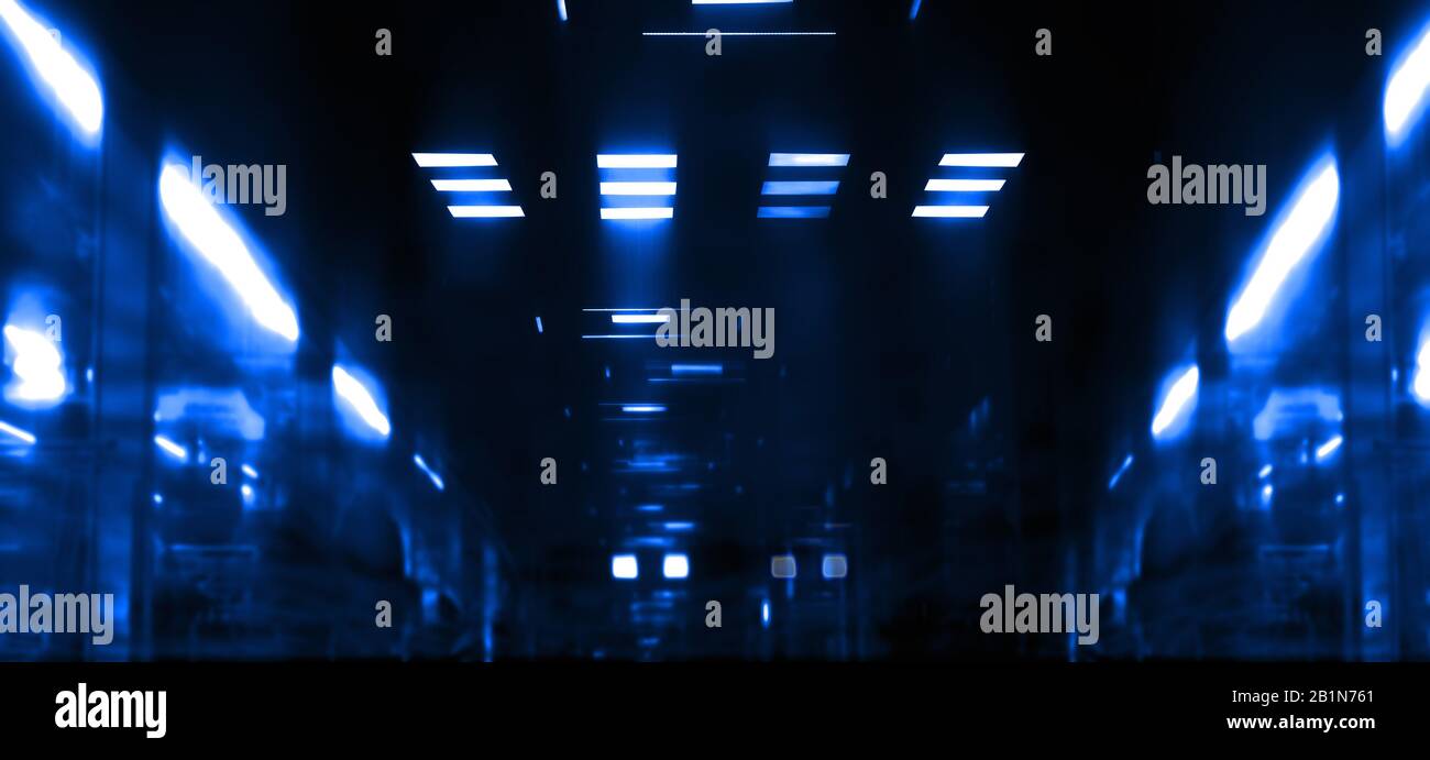 the futuristic techno neon abstraction Stock Photo