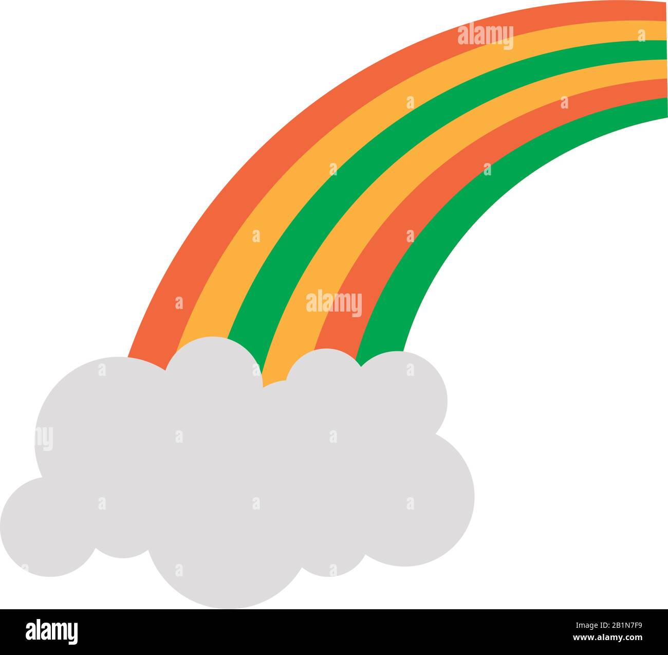 rainbow with clouds, flat style icon vector illustration design Stock ...