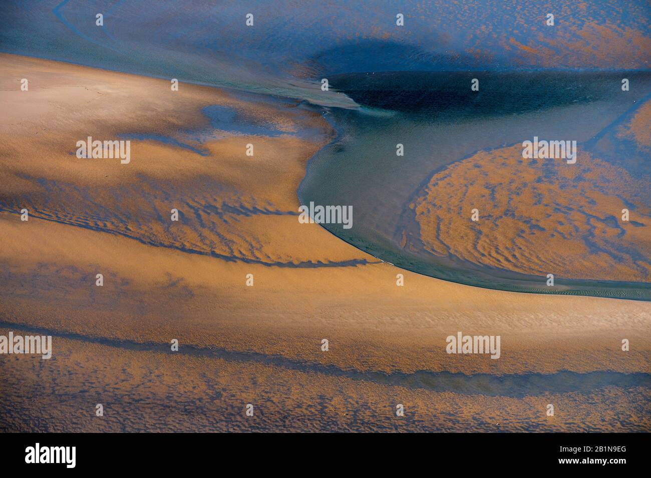 aerial view of the wadden sea, Germany, Schleswig-Holstein, Schleswig-Holstein Wadden Sea National Park Stock Photo