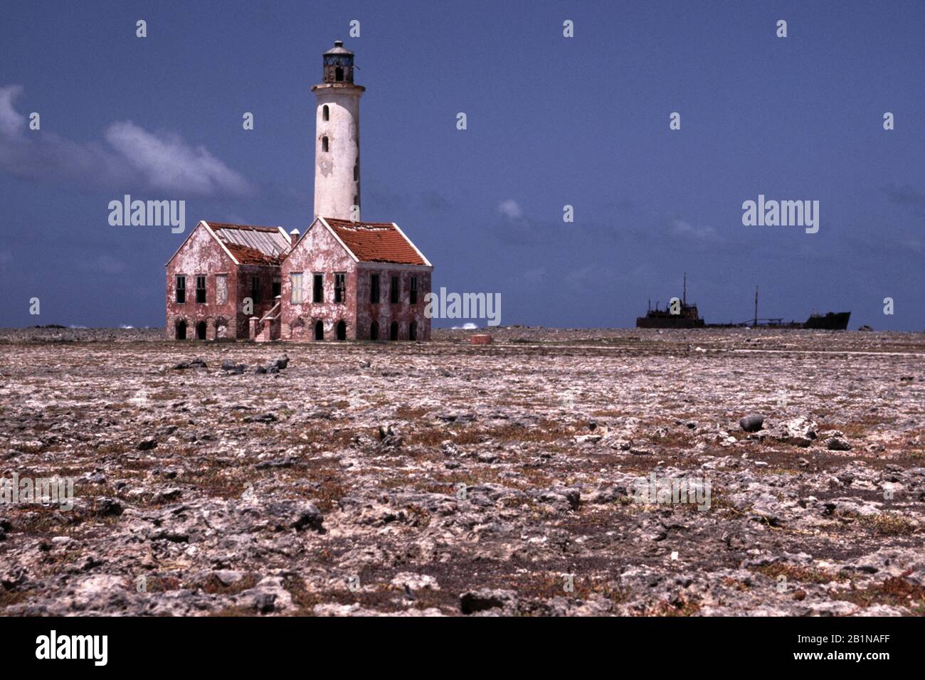 Abandoned lighthouse Klein Curacao, Netherlands Antilles, Curacao, Klein Curacao Stock Photo
