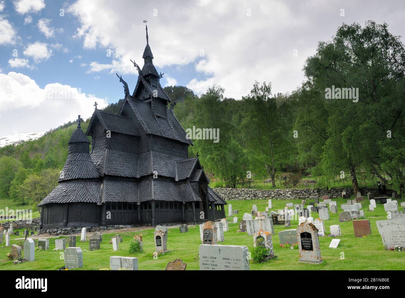 Borgund Stave Church, Norway, Borkund Stock Photo