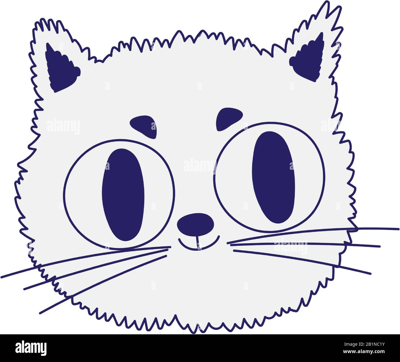 Cute cat face feline cartoon animal icon Vector Image