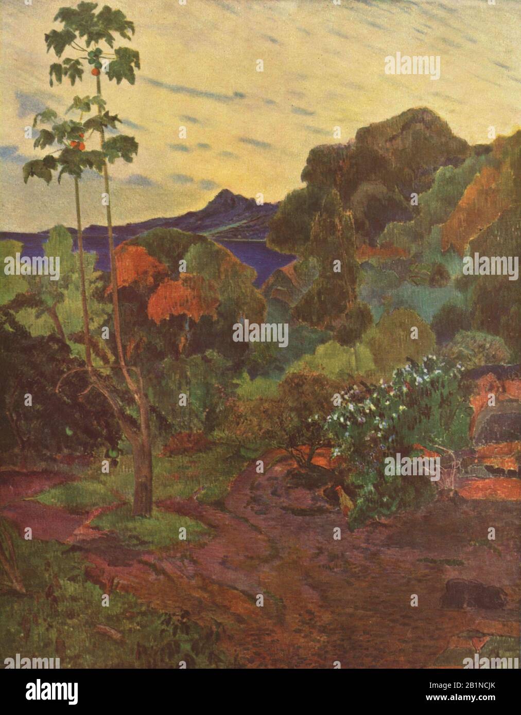 Tropical Vegetation (Végétation tropicale) Martinique Landscape (1887) 19th Century Painting by Paul Gauguin - Very high resolution and quality image Stock Photo