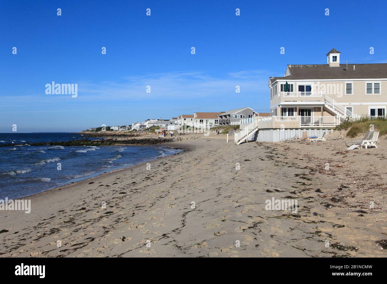 Time Shares, Beach, Dennisport, Dennis Port, Nantucket Sound, Dennis, Cape Cod, Massachusetts, New England, USA Stock Photo