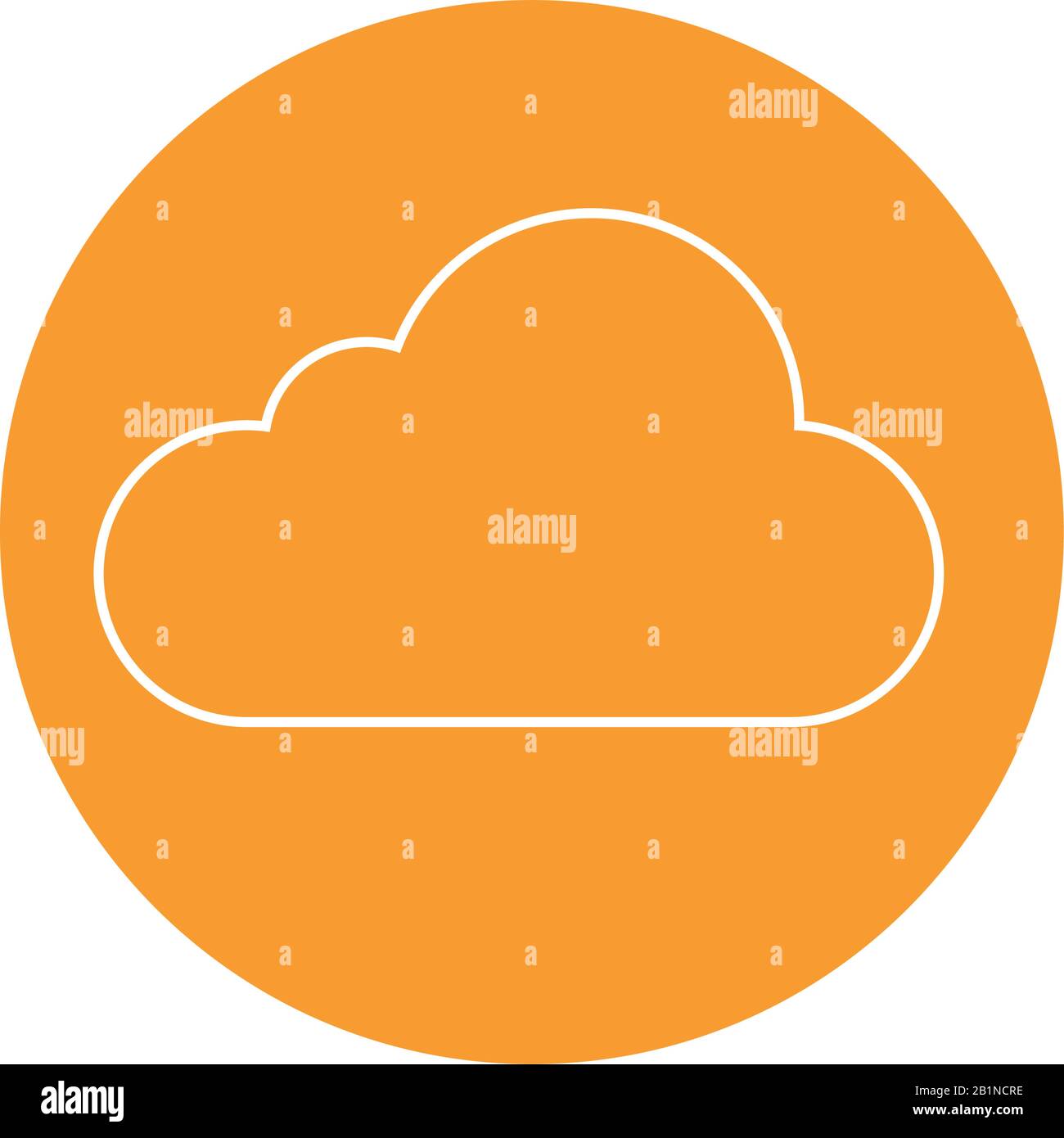 cloud icon over orange circle and background, vector illustration Stock ...