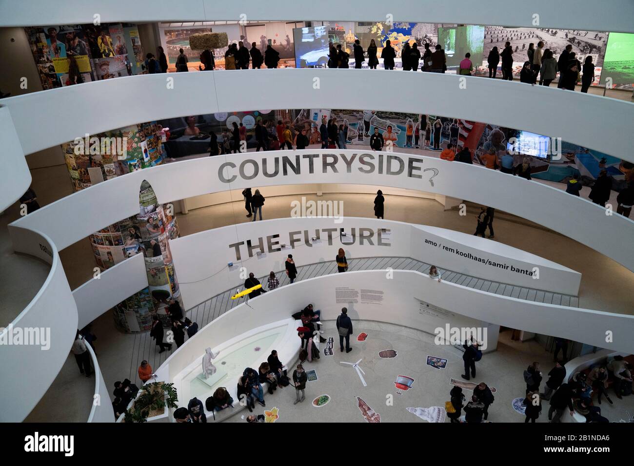 New York, USA. 20th Feb, 2020. Visitors look at exhibits at the 'Countryside, The Future' exhibition in New York, the United States, on Feb. 20, 2020. An on-going exhibition presented by renowned Dutch architect Rem Koolhaas in New York City highlights how China has been dramatically redefining its vast countryside with continuous investment in infrastructure and poverty alleviation. Credit: Wang Ying/Xinhua/Alamy Live News Stock Photo