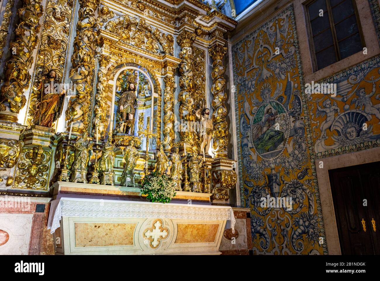 View of the Chapel of Saint Roch inside the Jesuit Church of Saint Roch, in Bairro Alto, Lisbon, Portugal Stock Photo
