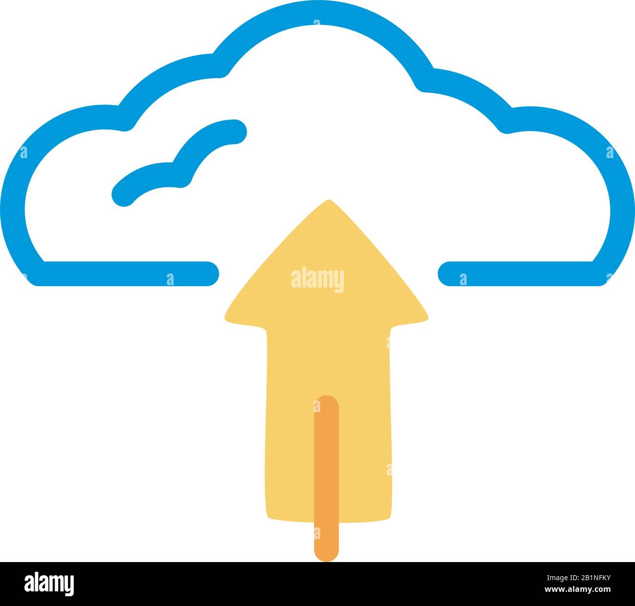 cloud computing with arrow upload lineal color style Stock Vector Image ...
