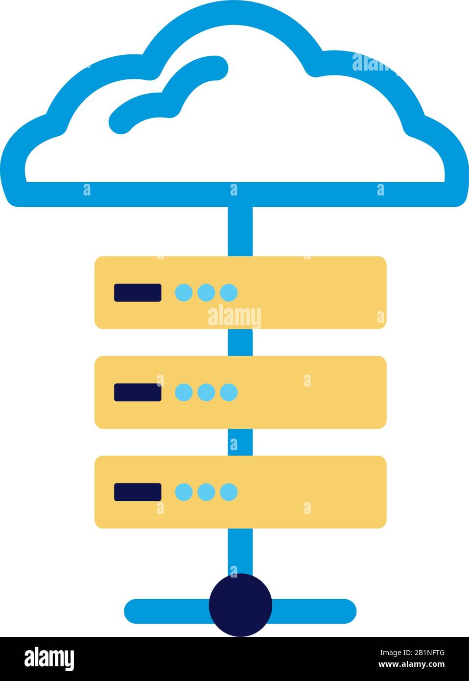 cloud computing with server lineal color style Stock Vector Image & Art ...