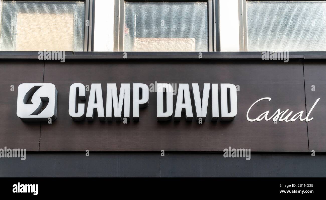 TRIER, GERMANY - SEPTEMBER 13, 2019: the logo of the brand "Camp David",  TRIER Stock Photo - Alamy