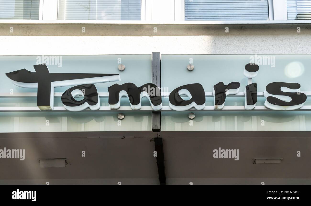 TRIER, GERMANY - SEPTEMBER 13, 2019: Logo and sign of Tamaris shop in TRIER  Stock Photo - Alamy
