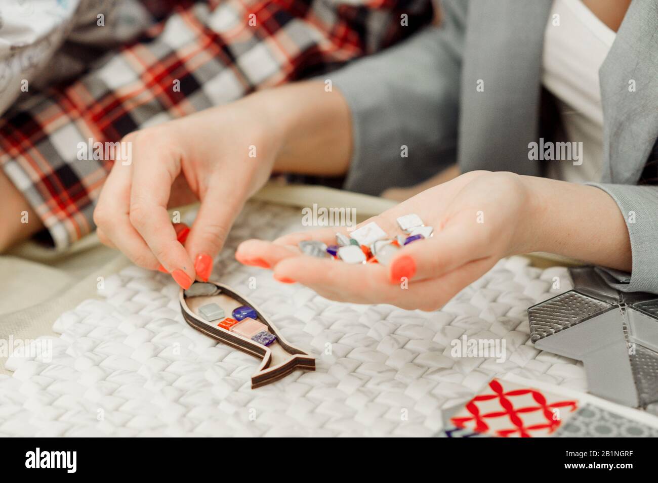 Hand broken ceramic tile hi-res stock photography and images - Alamy