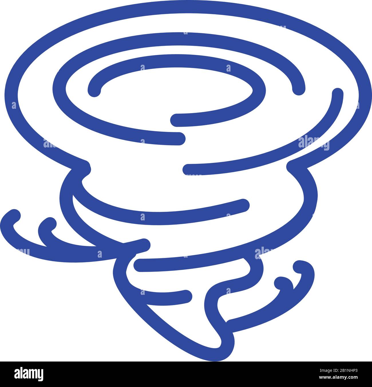 tornado over white background, line style icon, vector illustration ...
