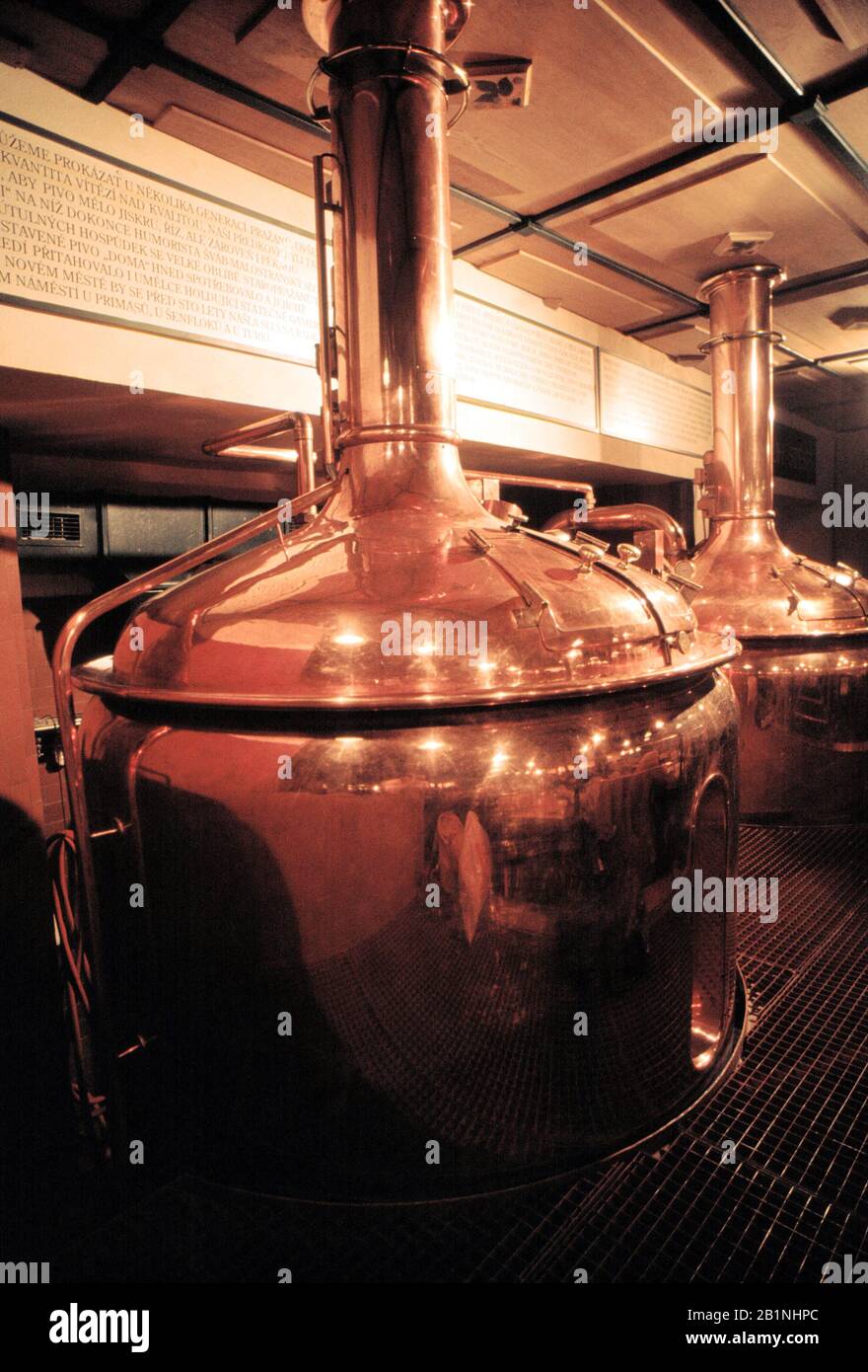 Copper barrel where beer is brewed Stock Photo Alamy