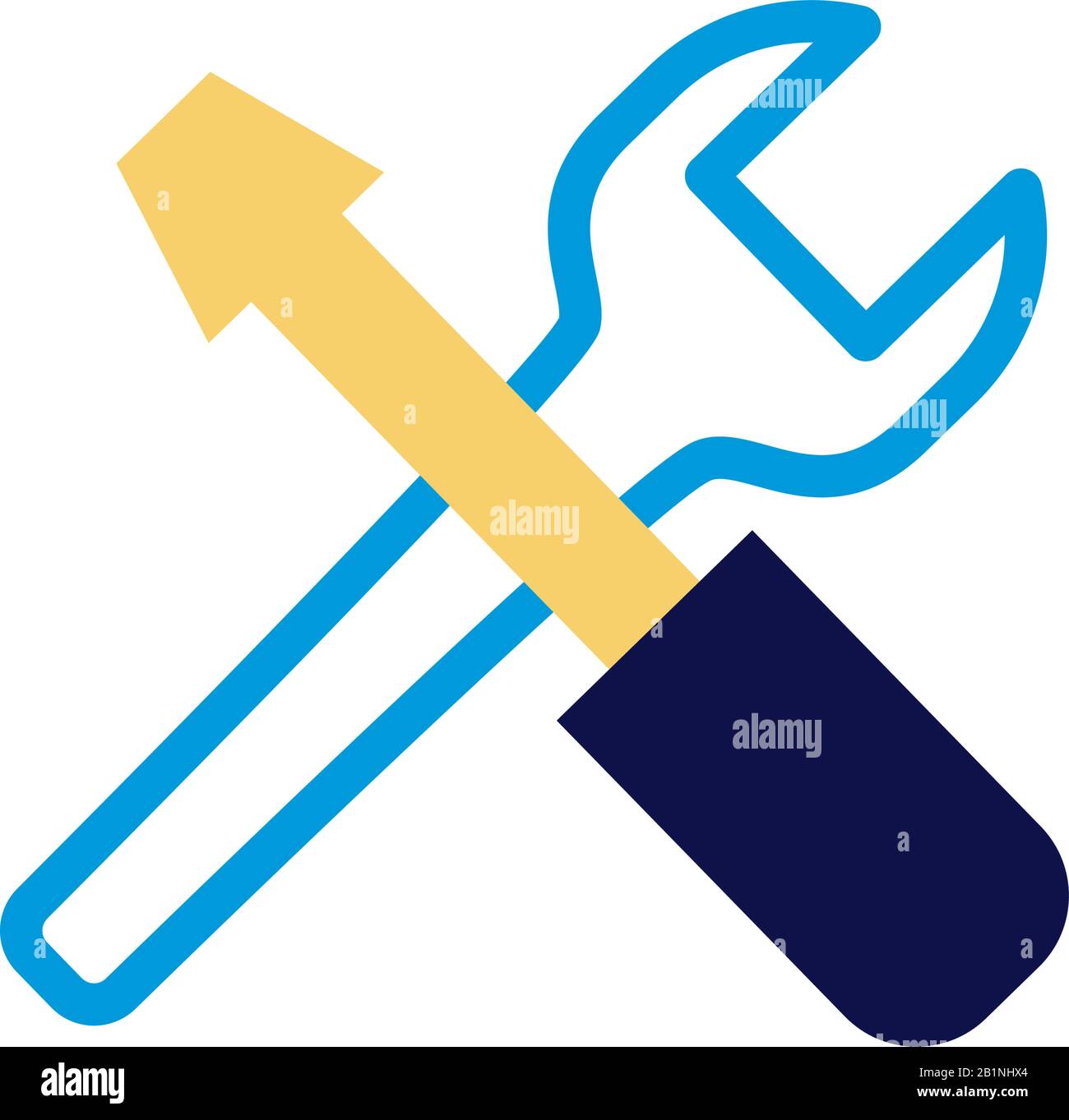 wrench and screwdriver tool lineal color style Stock Vector Image & Art