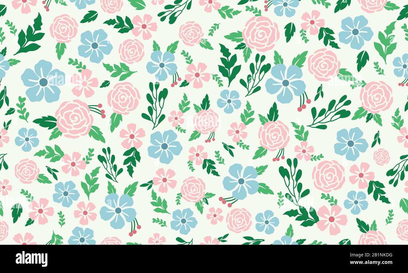 Simple shape of leaf and flower for spring, with leaf and floral ...