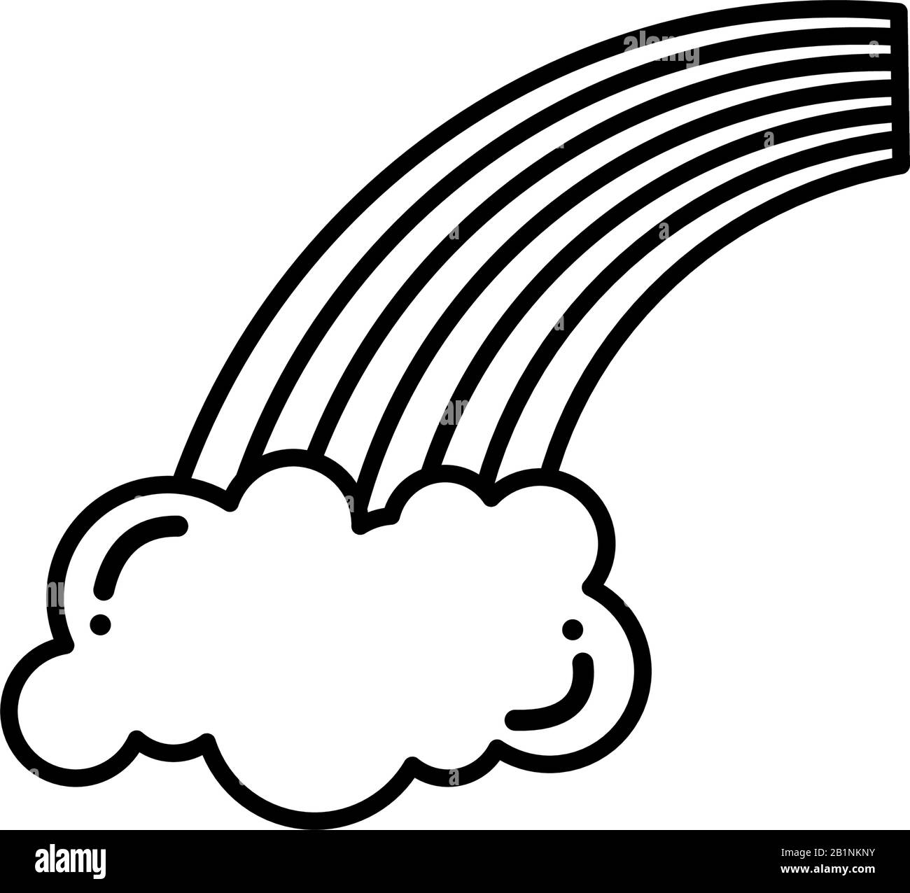 rainbow with clouds, flat style icon vector illustration design Stock ...