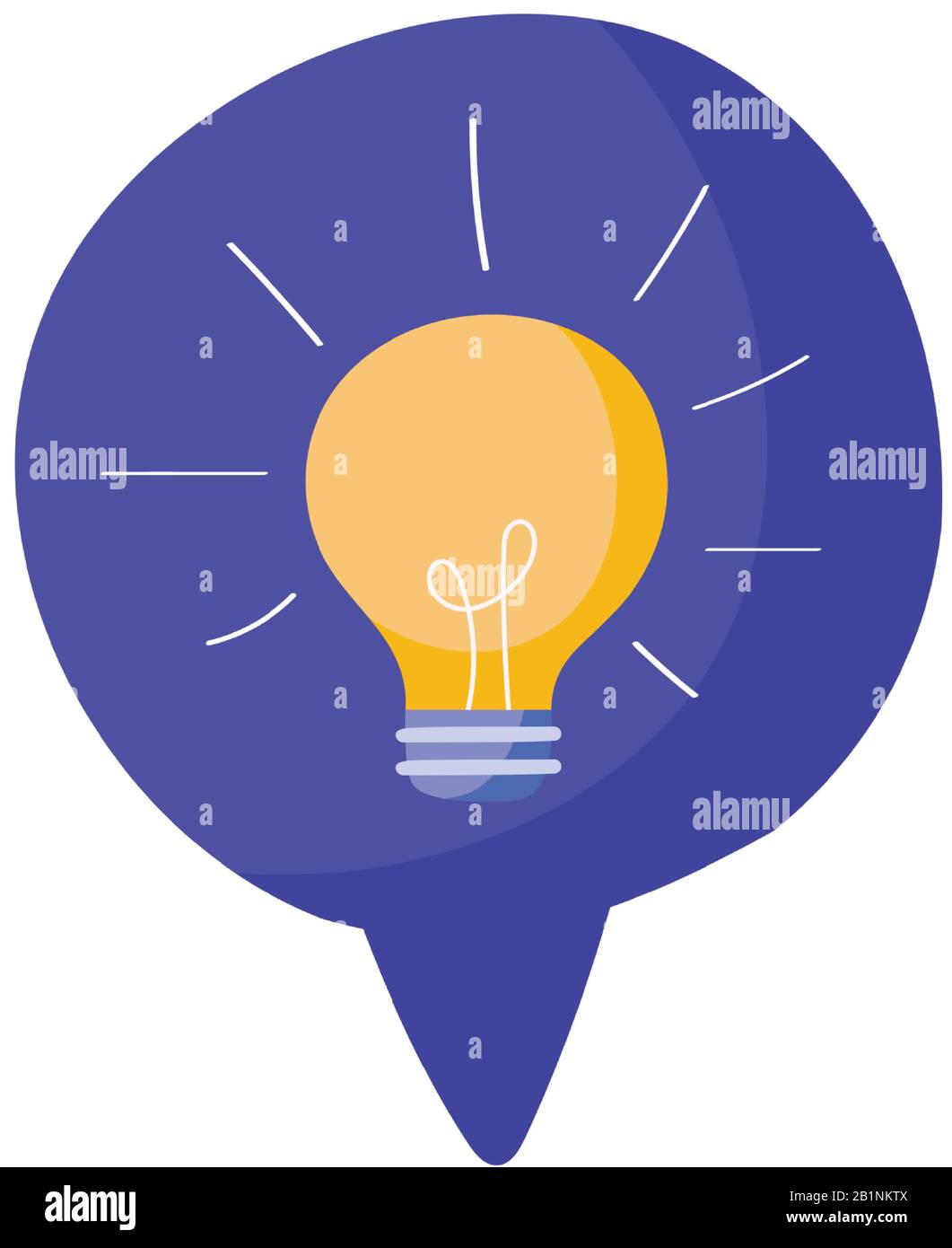 speech bubble with bulb light icon over white background, vector ...