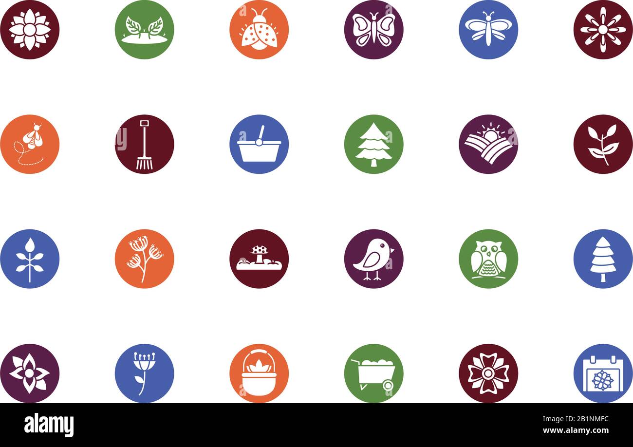 bundle of spring set block icons Stock Vector Image & Art - Alamy