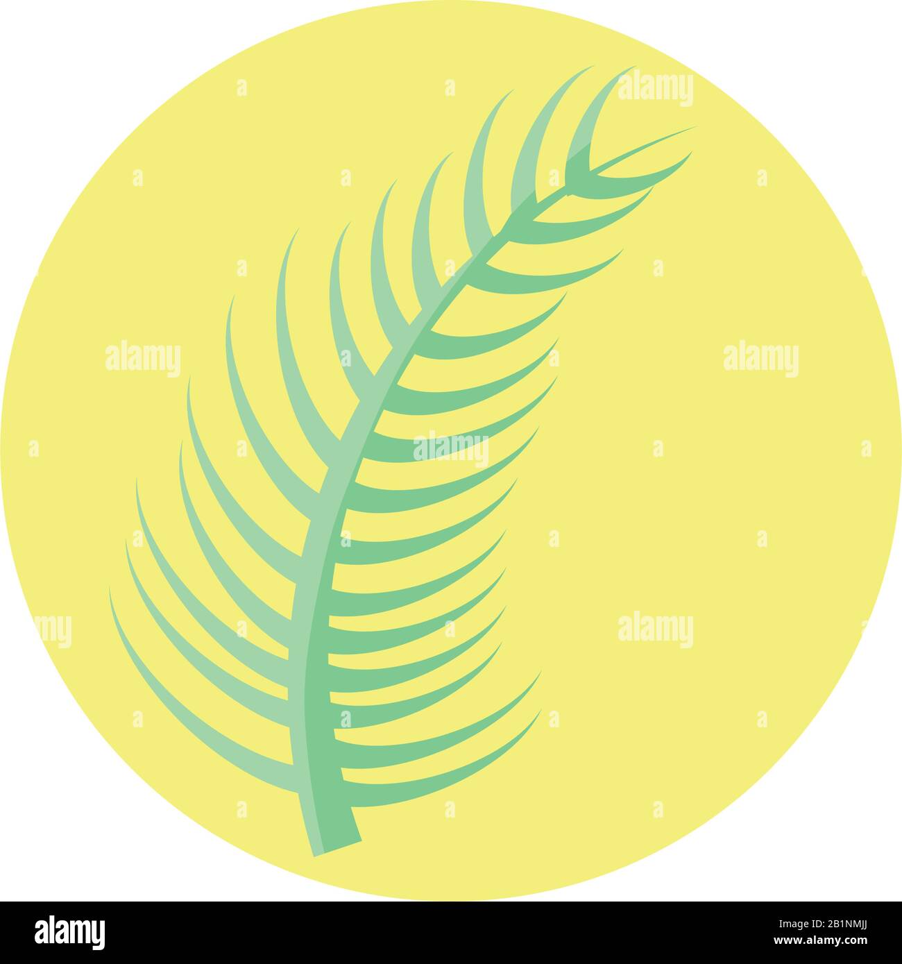 tropical leaf icon over white background, block style, vector ...