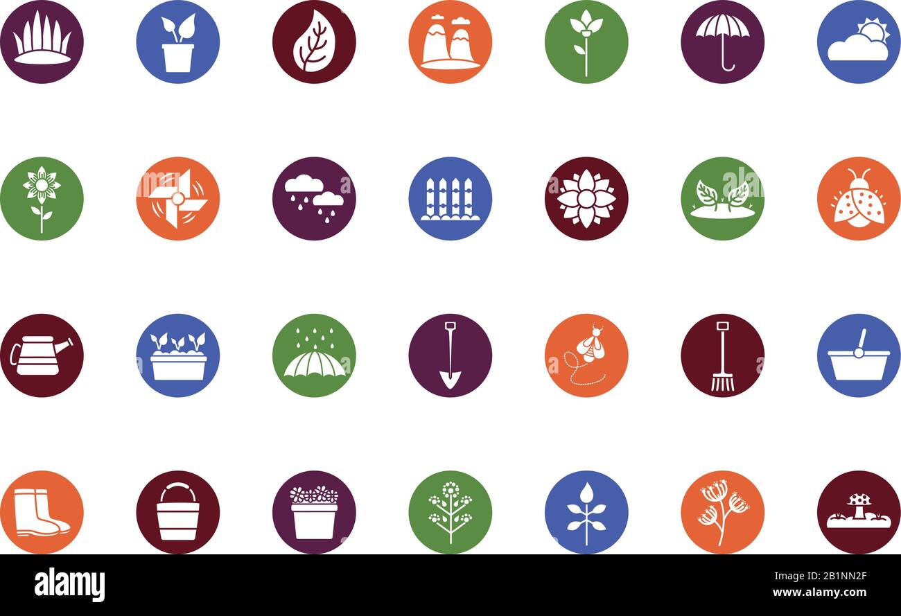 bundle of spring set block icons Stock Vector Image & Art - Alamy