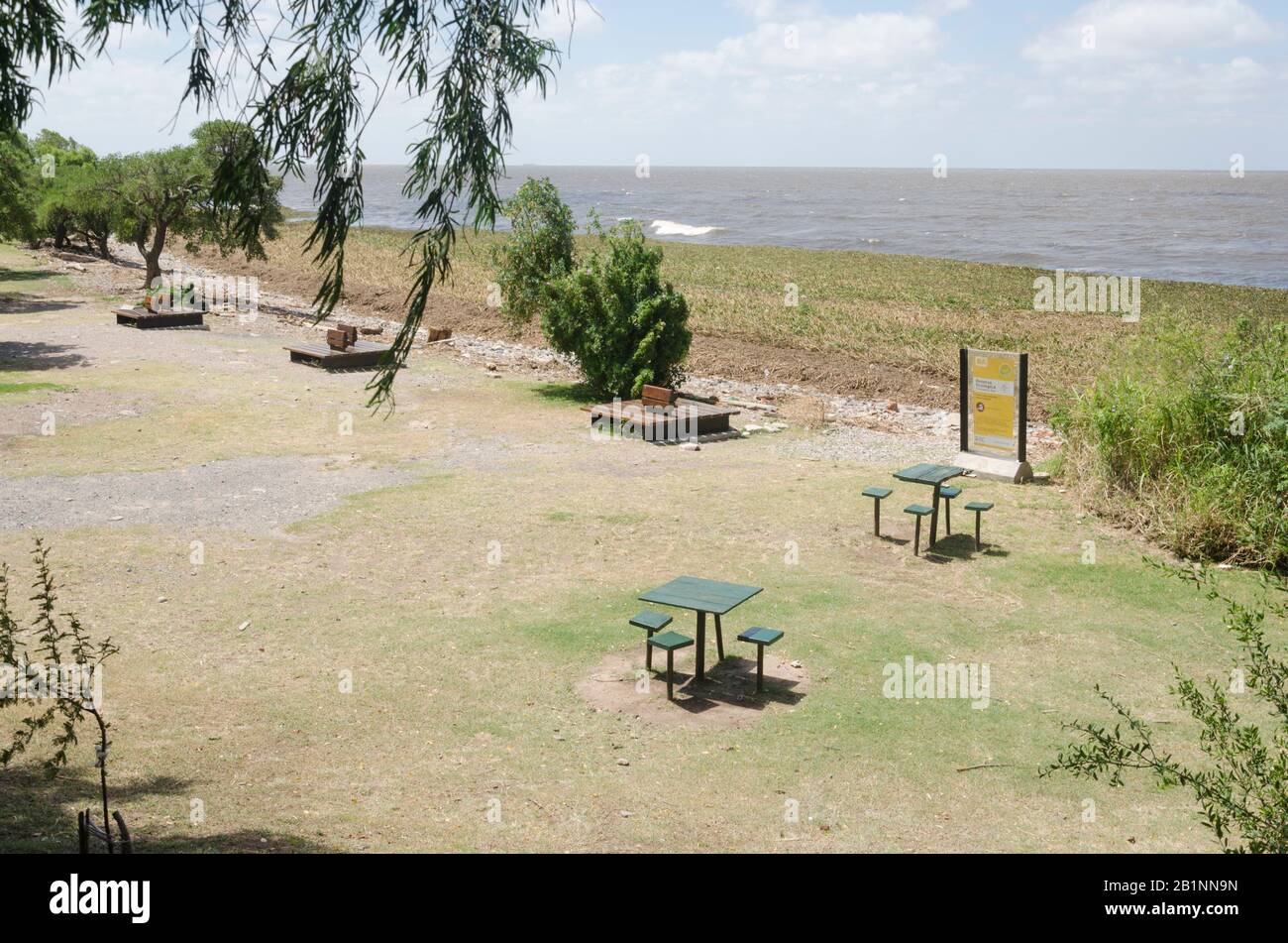 Costanera Sur ecological reserve, a beautiful natural recreation place in Buenos Aires, Argentina. The shore of Rio de la Plata river is full of aquat Stock Photo