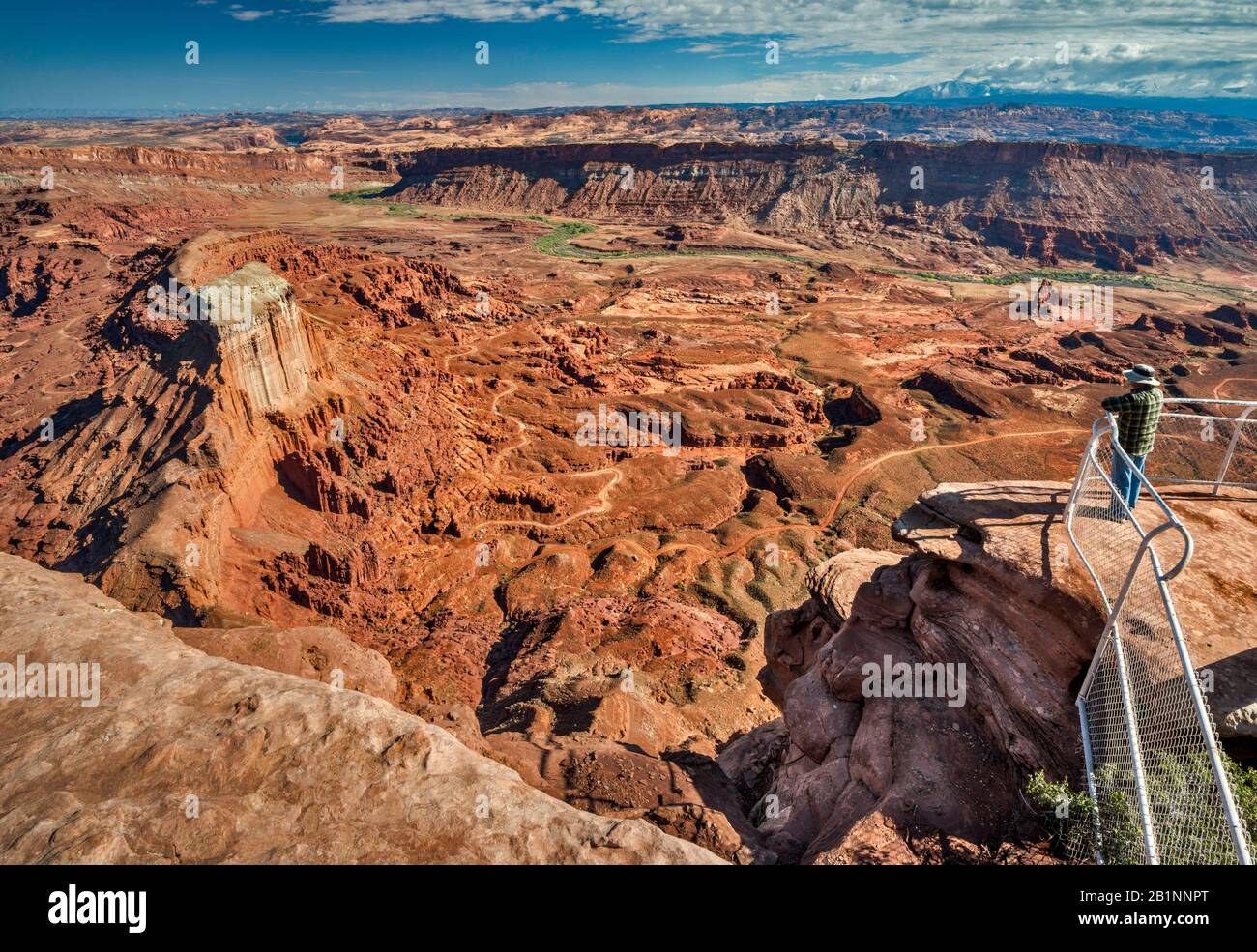 Cane Creek Anticline, view from Anticline Overlook, Colorado River in far distance, Canyon Rims Recreation Area, near Moab, Utah, USA Stock Photo