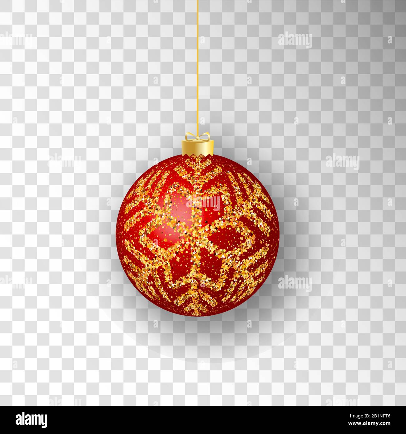 Christmas ball. Red Christmas ball isolated on transparent background ...