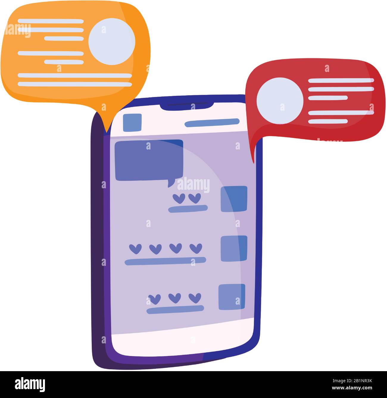 smartphone with speech bubbles icon over white background, vector ...