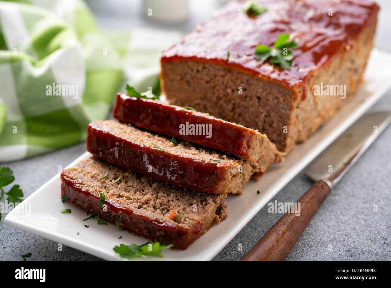 Meatloaf with spicy glaze Stock Photo Alamy
