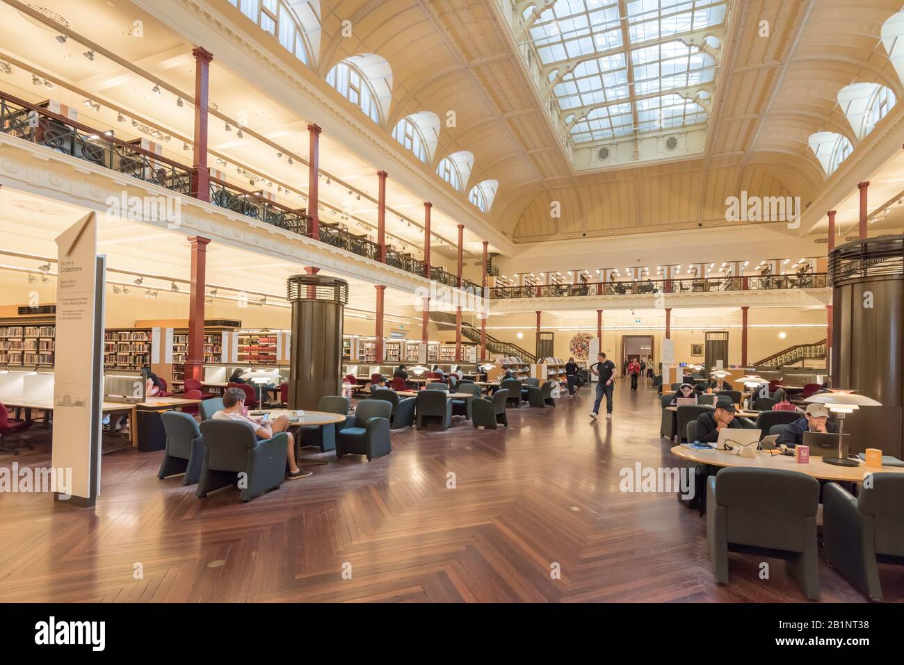 The Redmond Barry Reading Room in State Library of Victoria, Melbourne, Australia Stock Photo