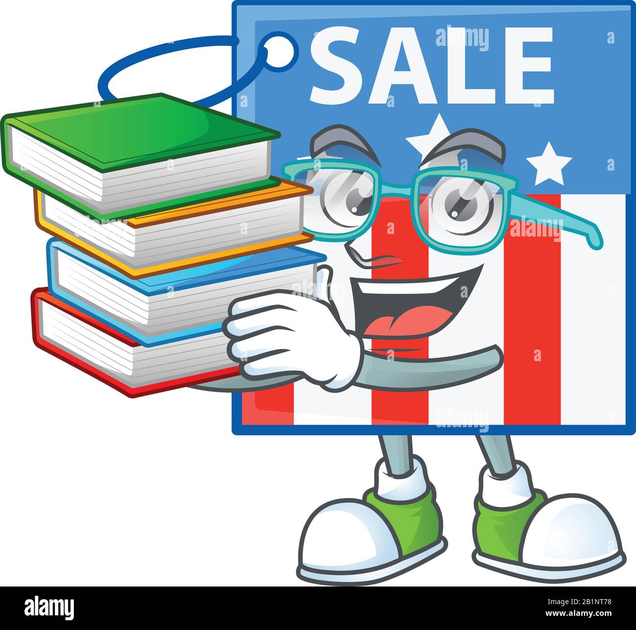 A brainy clever cartoon character of USA price tag studying with some books Stock Vector Image & Art - Alamy A brainy clever cartoon character of USA price tag studying with some books Stock Vector Image & Art - Alamy