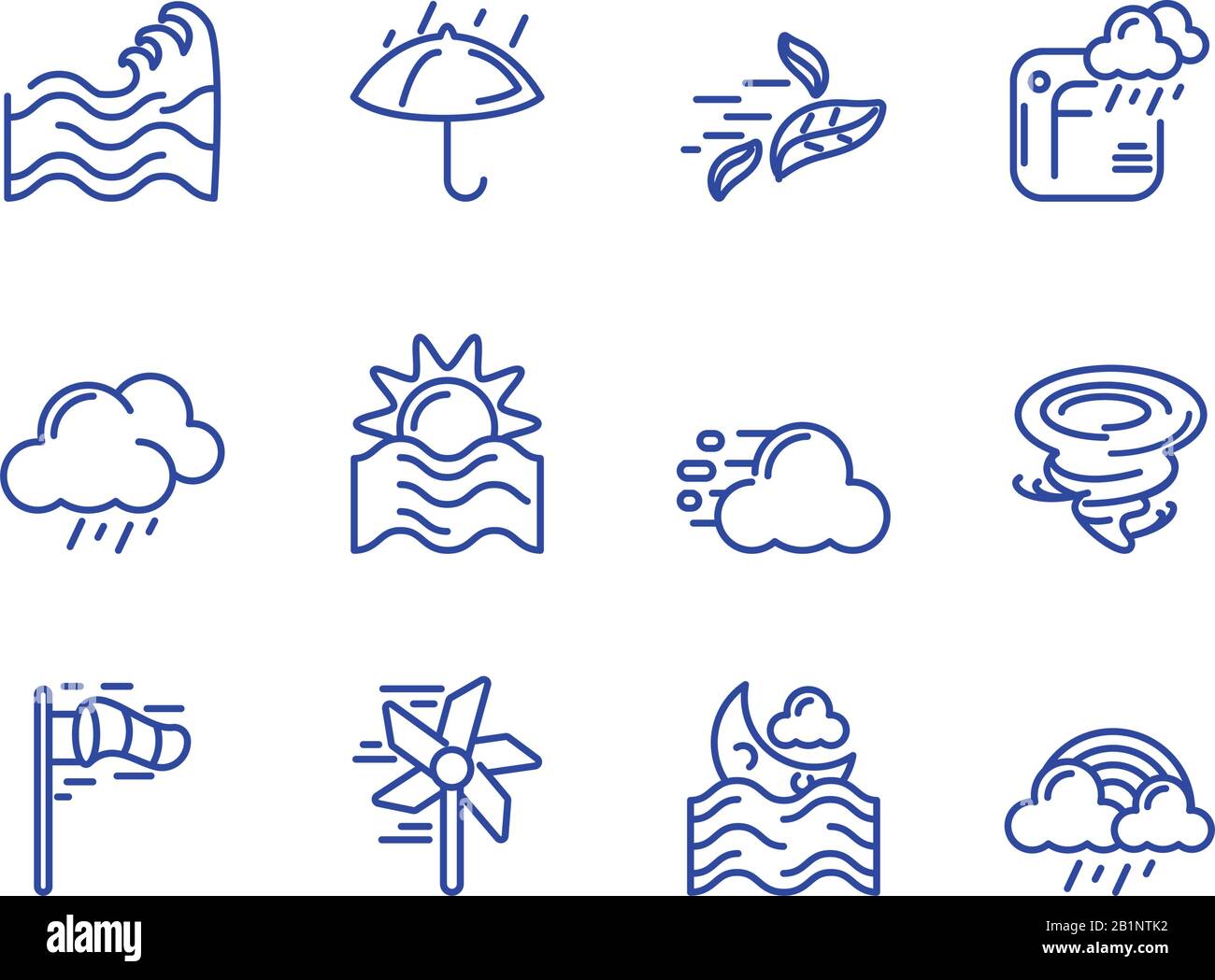 weather icon set over white background, line style, vector illustration ...