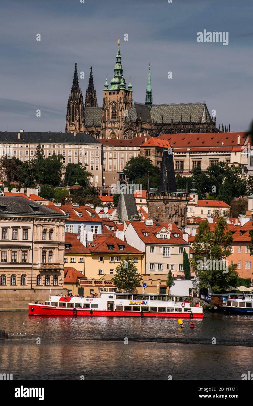 Charles Bridge Over Vltava River In City Of Prague Czech Republic Stock Photo