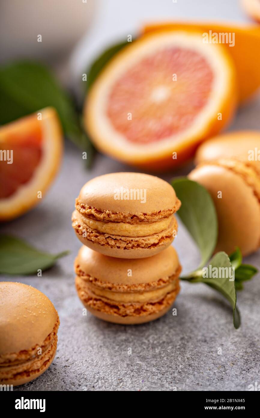 Blood orange macarons Stock Photo - Alamy Blood orange macarons Stock Photo - Alamy