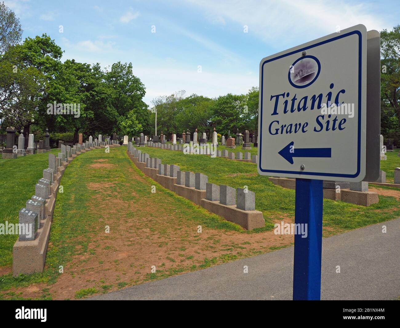 Titanic grave site, Fairview Lawn Cemetery, Halifax, Nova Scotia, Canada Stock Photo