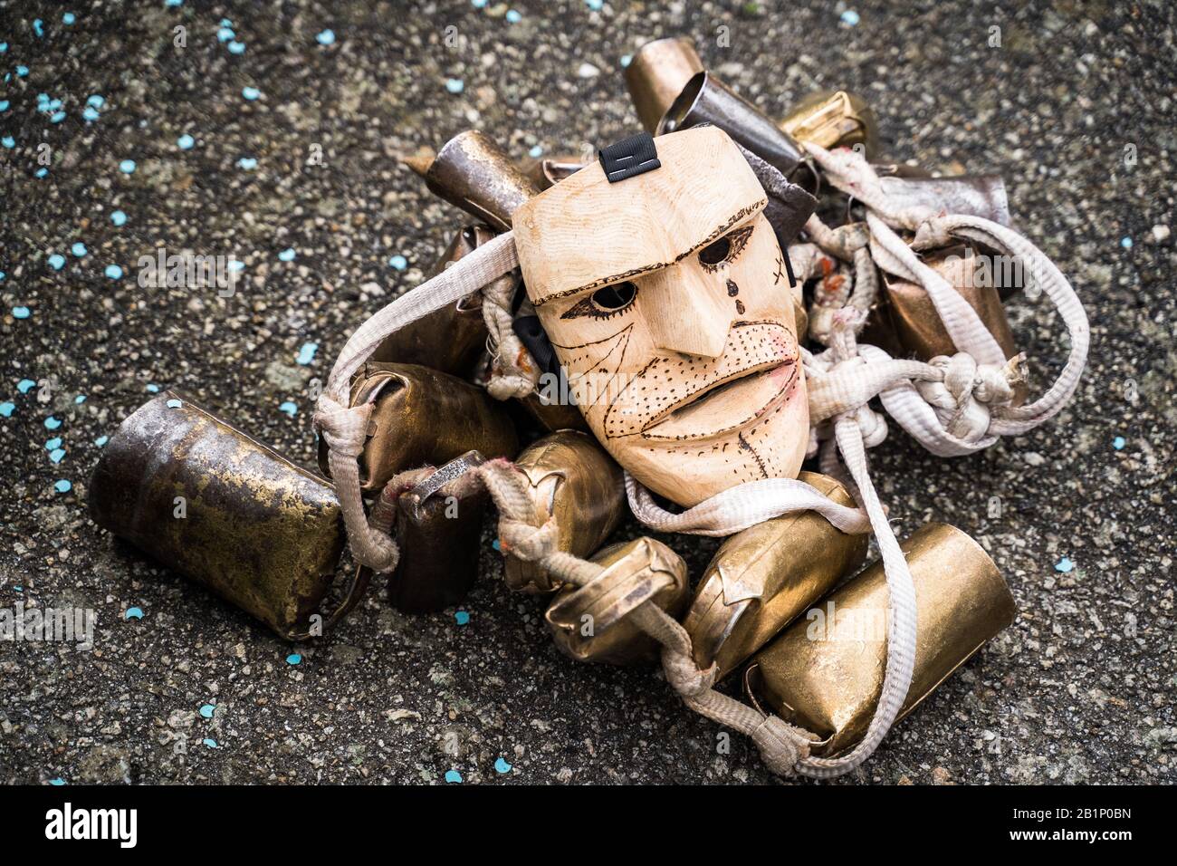 Braganca Portugal 26th Feb Mask Of One Of The Participants During The Carnival Of The Portuguese Village Of Vila Boa De Ousilhao In The Municipality Of Branganca The Inhabitants Of The