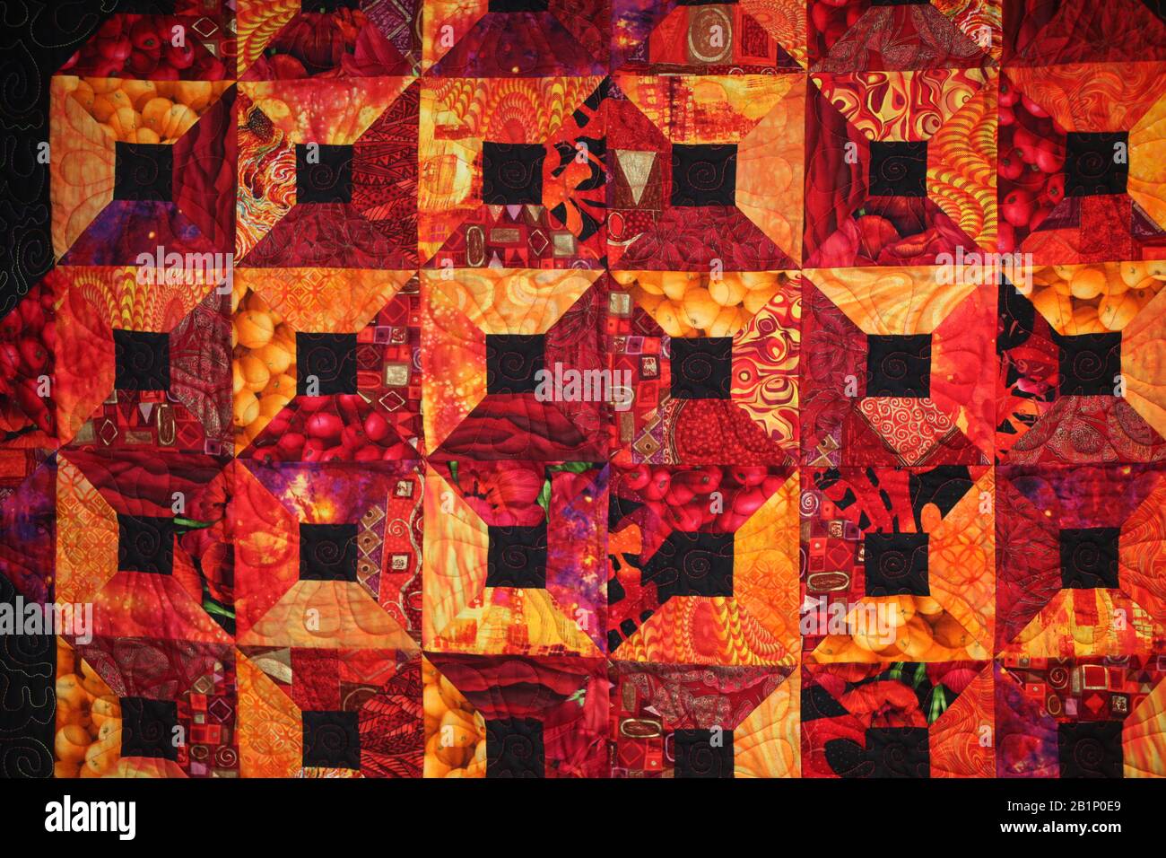 Quilt with squares on bed hi-res stock photography and images - Alamy